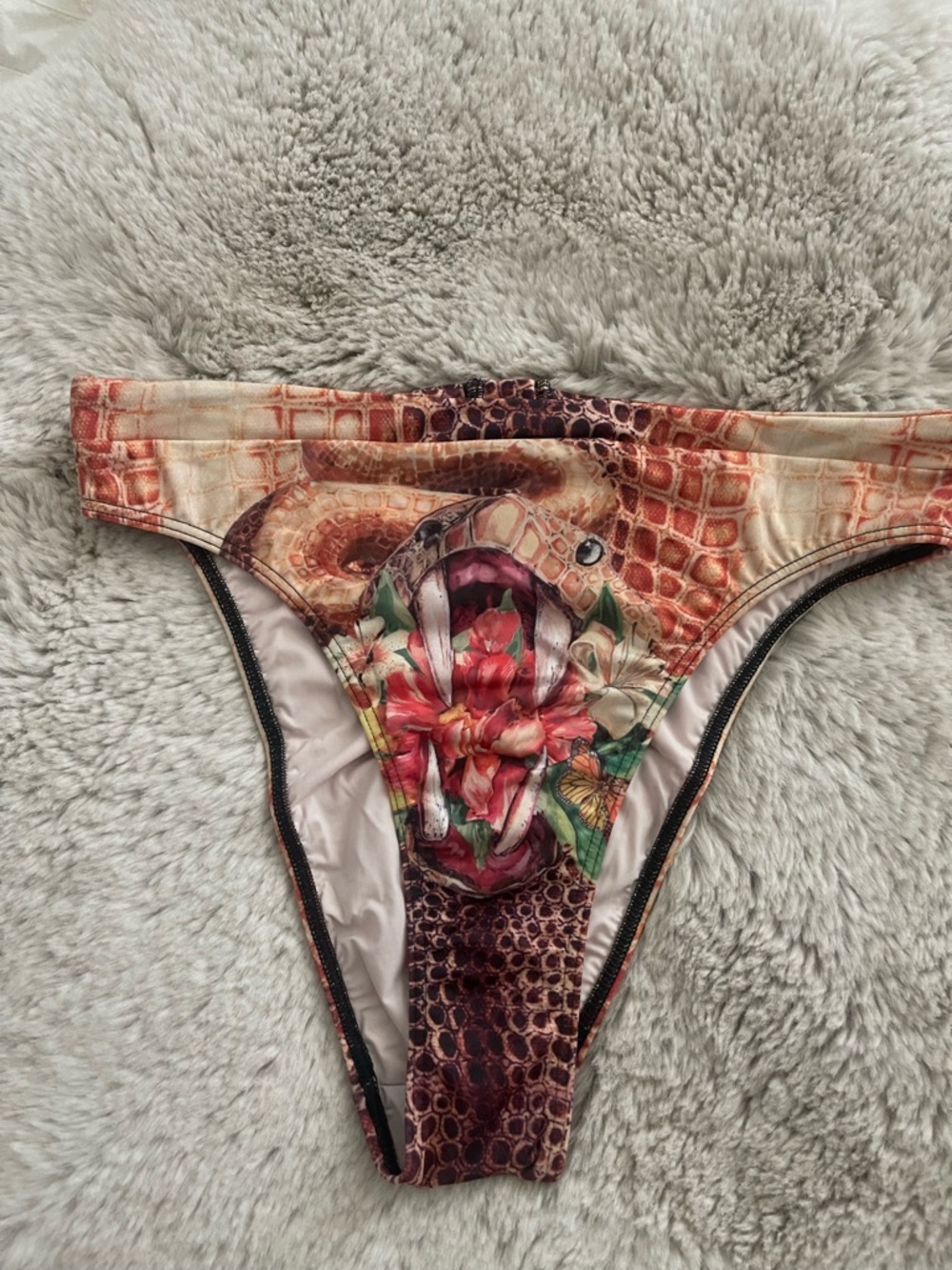 Hah/Hot as Hell / high rise snake print bikini bottom S